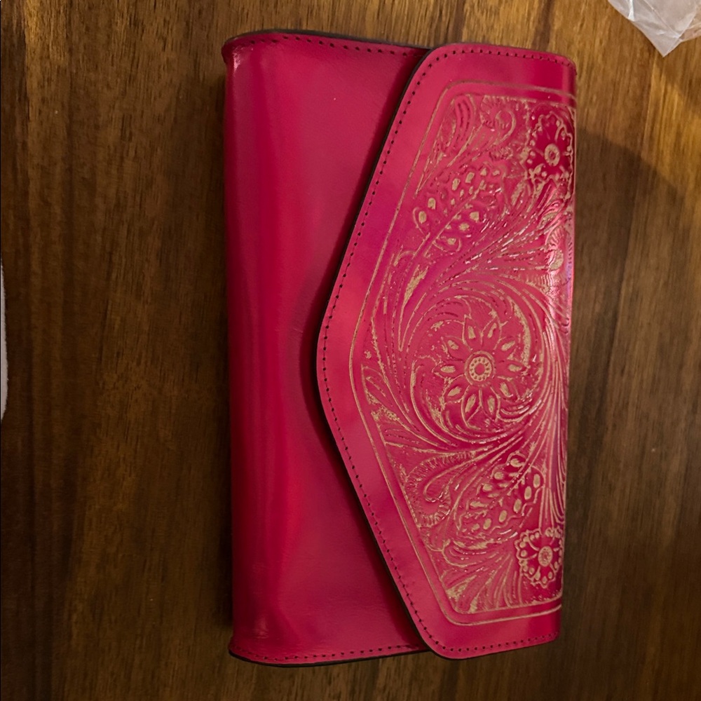 Elegant Pink Clutch with Gold Accents